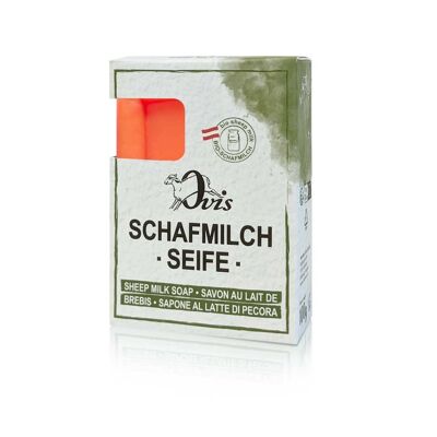 Ovis-Savon carré emballé orange sanguine 8,5x6 cm 100 g