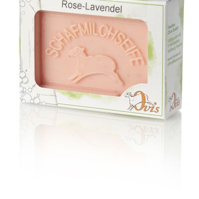 Sapone Ovis confezione quadrata rosa-lavanda 8,5x6 cm 100g