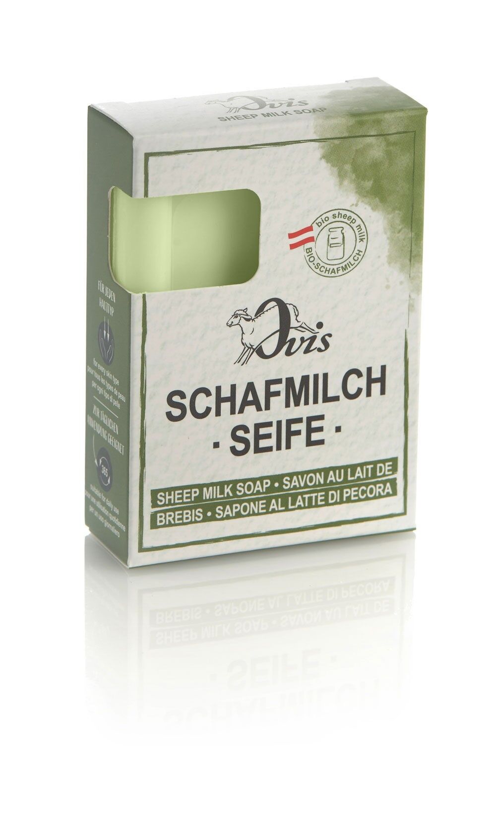 Sapone Ovis confezionato quadrato mughetto 8,5x6 cm 100 g