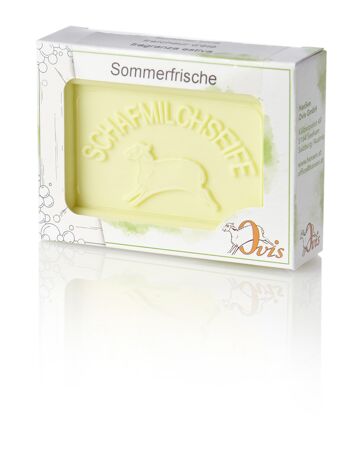 Savon Ovis carré emballé fraîcheur estivale 8,5x6 cm 100g