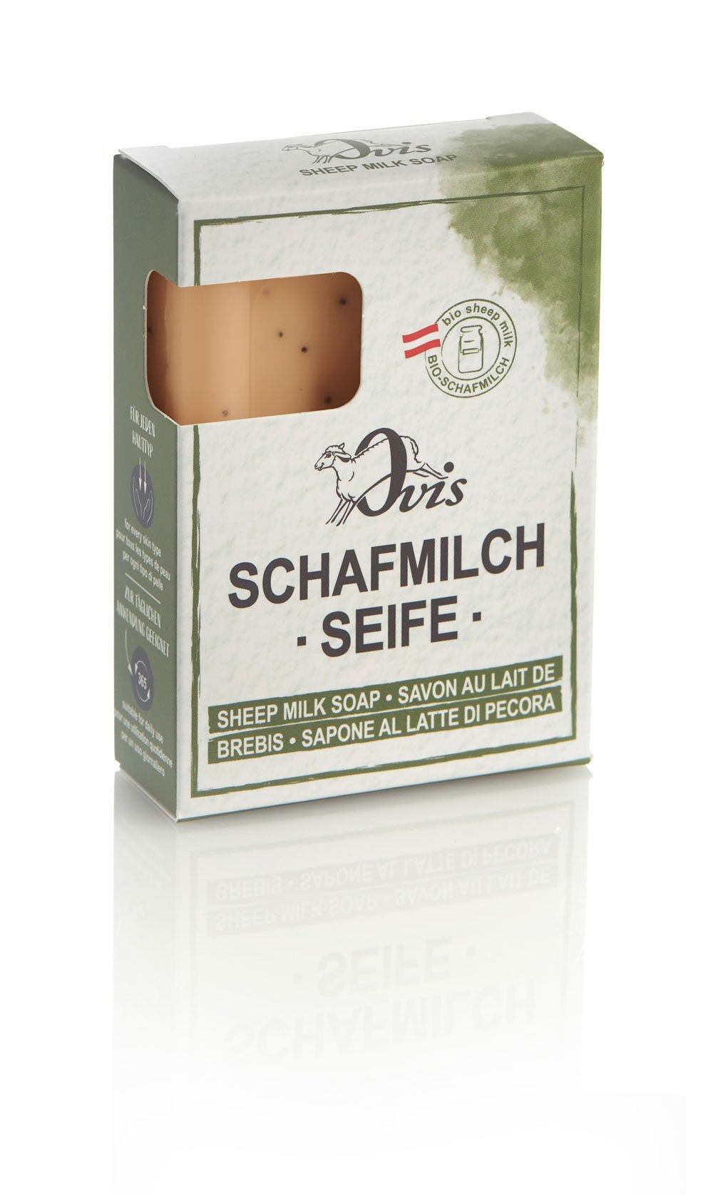 Sapone Ovis confezione quadrata mela cotogna-cannella 8,5x6 cm 100 g