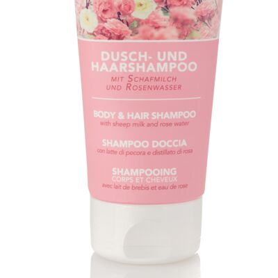 Ovis shampoo doccia e capelli con acqua di rose 200 ml