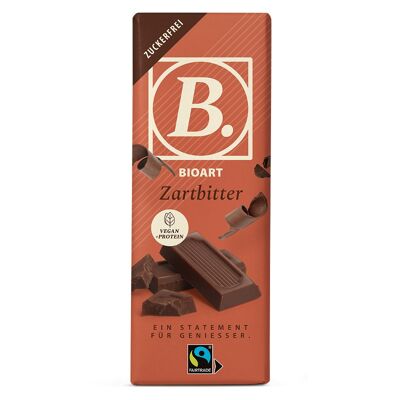 B. Schokolade Zartbitter mit Mandelprotein 50g bio, FT-Cert.