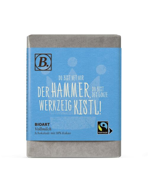 B. Schokolade Du bist net nur der Hammer... 70g bio, FT-Cert.