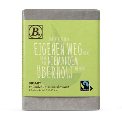 B. Schokolade Nur wer seinen eigenen Weg geht... 70g bio, FT-Cert.