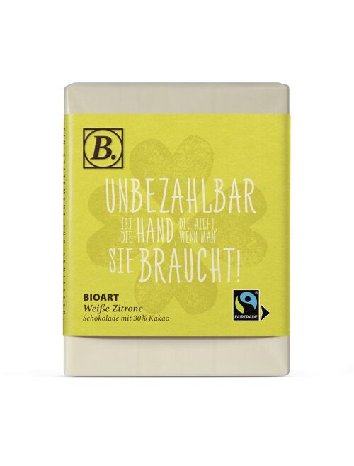 B. Schokolade Unbezahlbar ist die Hand... 70g bio, FT-Cert.