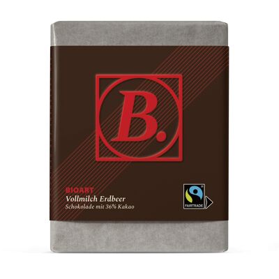 B. Chocolat Lait Entier Fraise 70g bio, FT-Cert.