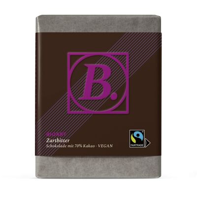 B. Schokolade Zartbitter 70g bio, FT-Cert.