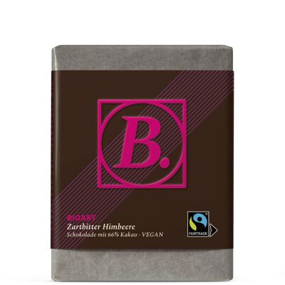 B. Chocolate negro con frambuesa 70 g orgánico, FT-Cert.