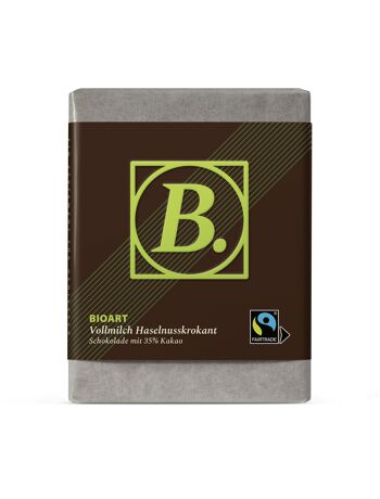 B. Chocolat lait entier croquant aux noisettes 70g bio, FT-Cert.