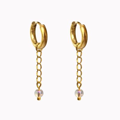 Earrings opal chain