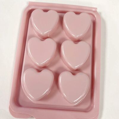 Heart 6 cell pink rectangle clamshells x100