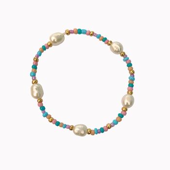 Bracelet perles pastel