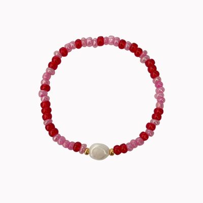 Armband perle rot lila
