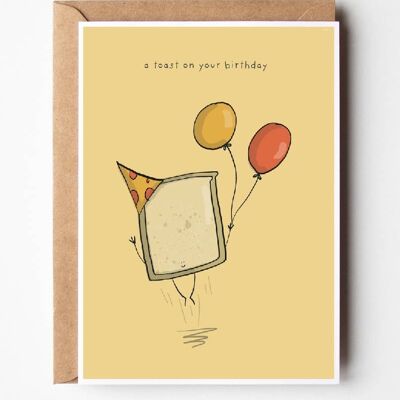 Una tarjeta de felicitación de cumpleaños con brindis de cumpleaños, SKU006