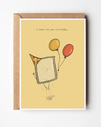 Une carte de voeux d'anniversaire de toast d'anniversaire, SKU006 1