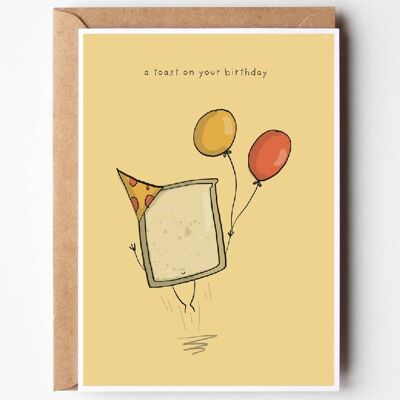 Una tarjeta de felicitación de cumpleaños con brindis de cumpleaños, SKU006