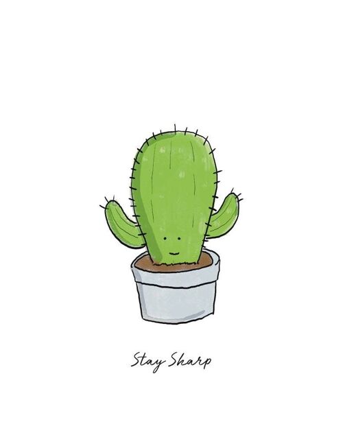 Cactus Stay Sharp Art Print , SKU028