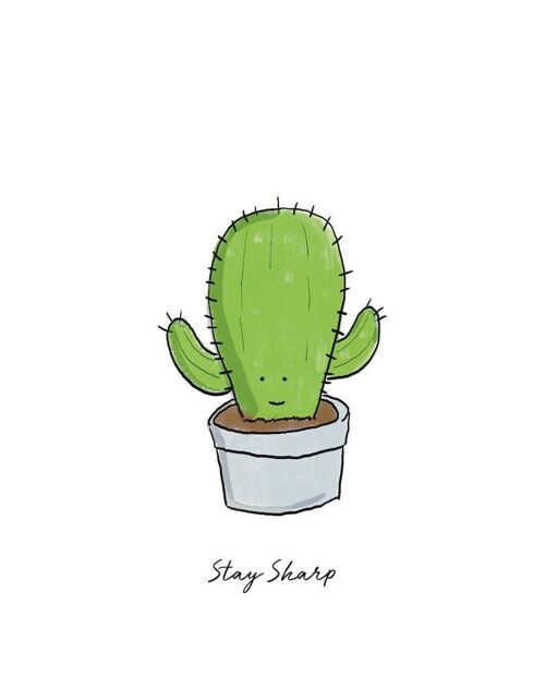 Cactus Stay Sharp Art Print , SKU029