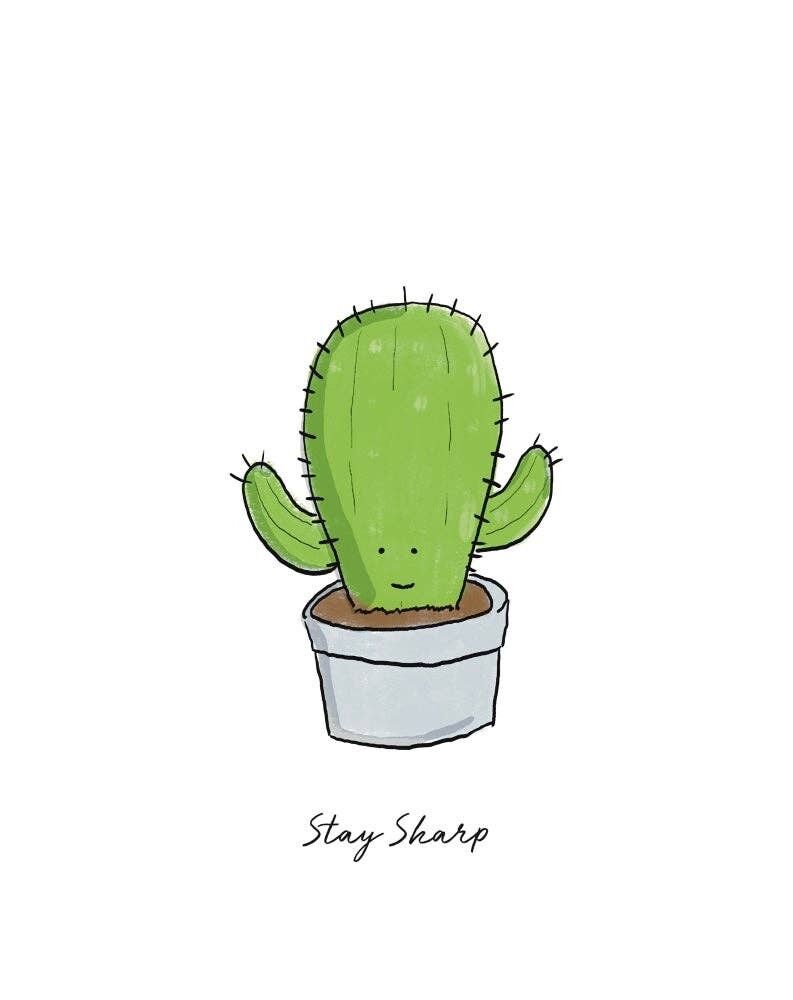 Cactus Stay Sharp Art Print , SKU030