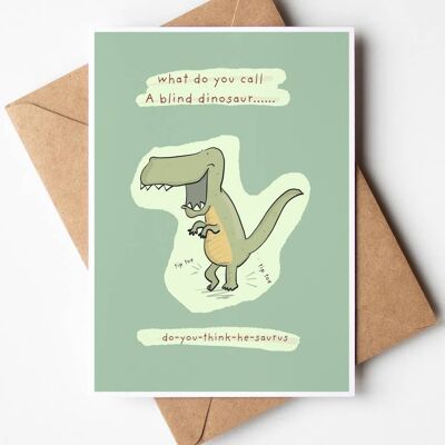 Carte d'anniversaire de voeux de blague de dinosaure, SKU038