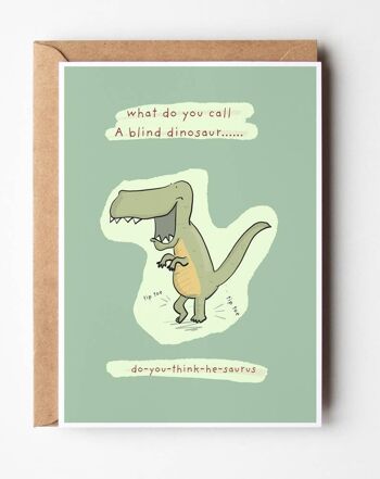 Carte d'anniversaire de voeux de blague de dinosaure, SKU038 2