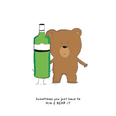 Gin Art Print - Gin et Bear it, SKU051