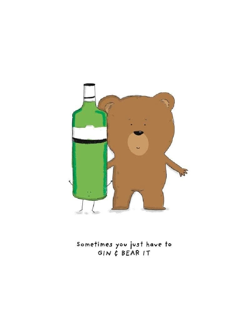 Gin Kunstdruck – Gin and Bear it, SKU052
