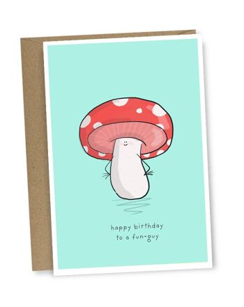 Joyeux anniversaire à une carte de vœux d'anniversaire Fun-Guy, SKU063
