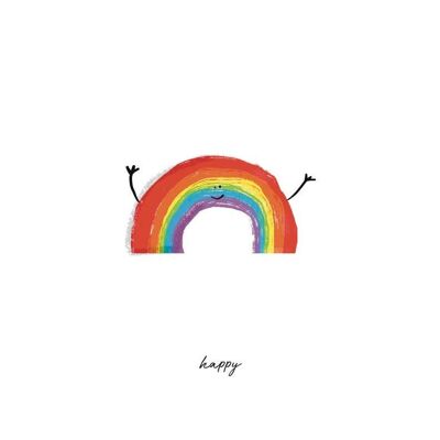 Happy Rainbow Wall Art Print , SKU064