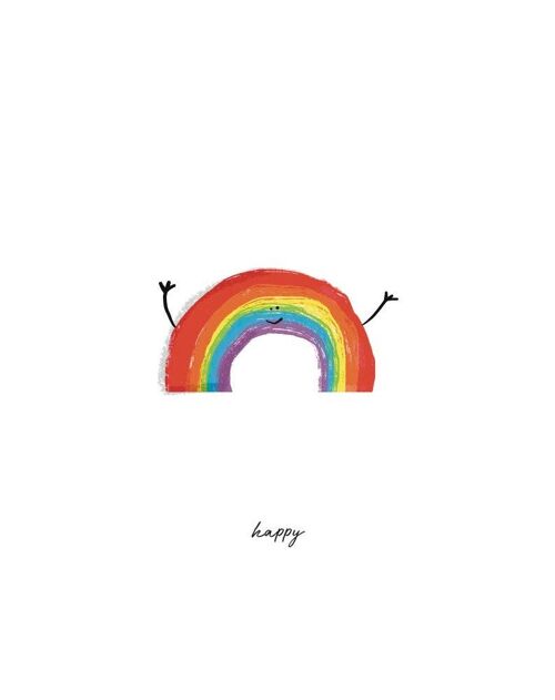 Happy Rainbow Wall Art Print , SKU065
