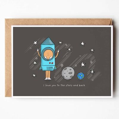 I love you to the Stars and Back Anniversary Greeting Card , SKU075