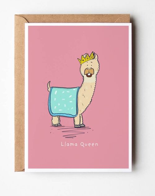 Llama Queen Birthday Card , SKU082