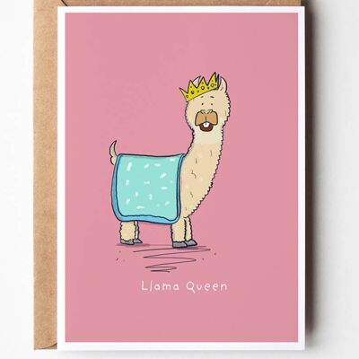 Carte d'anniversaire Lama Queen, SKU082