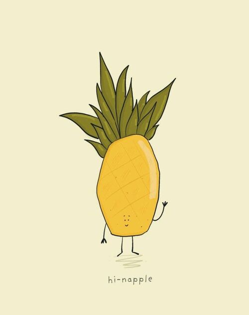 Pineapple hi-napple Art Print , SKU087