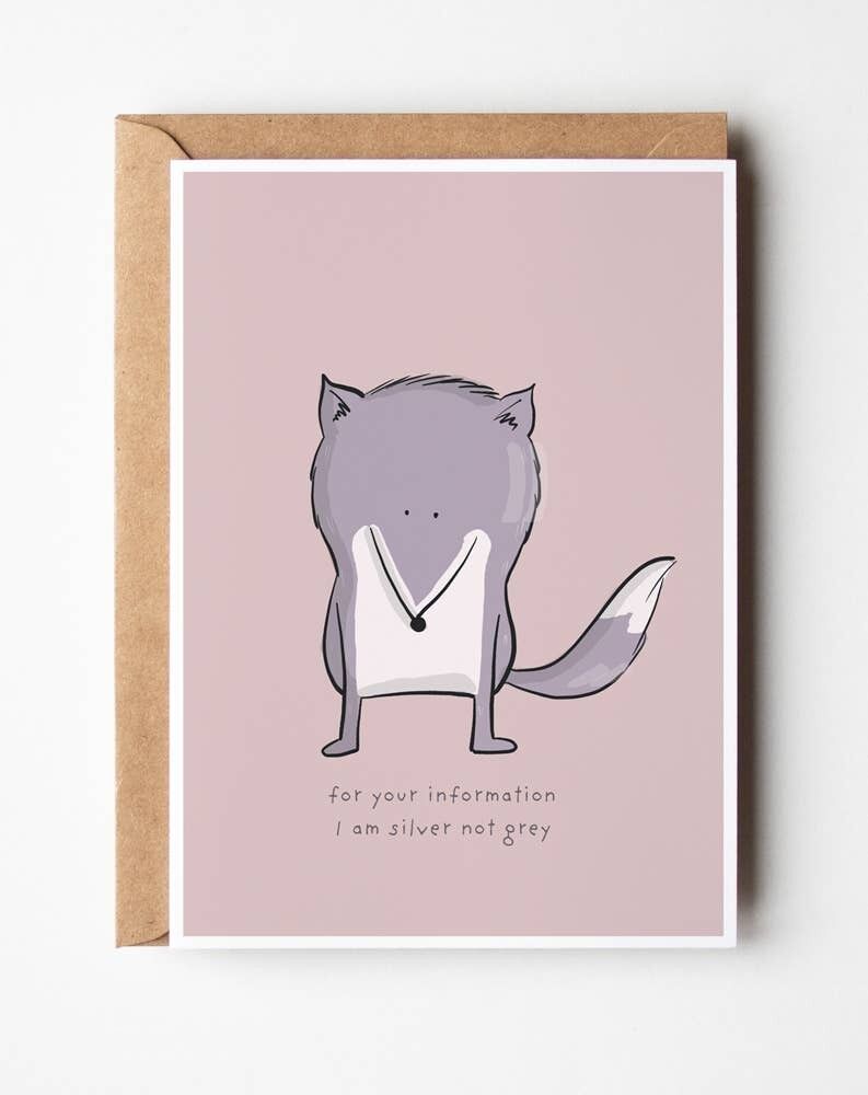 Biglietto di auguri di compleanno Silver Fox, SKU098