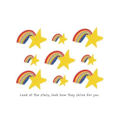 Stars and Rainbows Art Print , SKU101