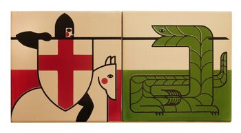 Murale décorative en céramique Sant Jordi 2 carreaux 1