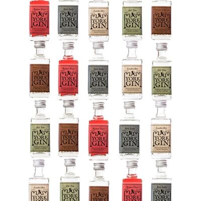 York Gin 5cl miniatures - Mixed case of 42.5% Gins - Case of 20