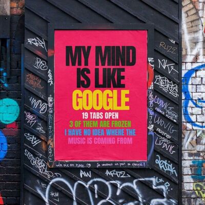 Google Mind-Wand-Kunstdruck