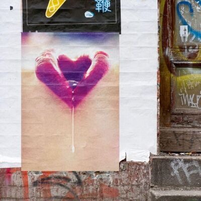 Lèvres de coeur - Impression d'art mural