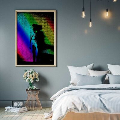 Ragazza arcobaleno - stampa artistica da parete