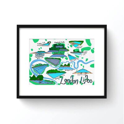 London Lidos Map Print