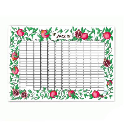 Pomegranate and Bees 2022 Wall Planner