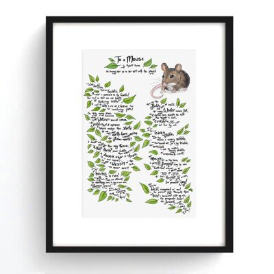 Robert Burns 'To A Mouse' Poem Illustrated Print A3