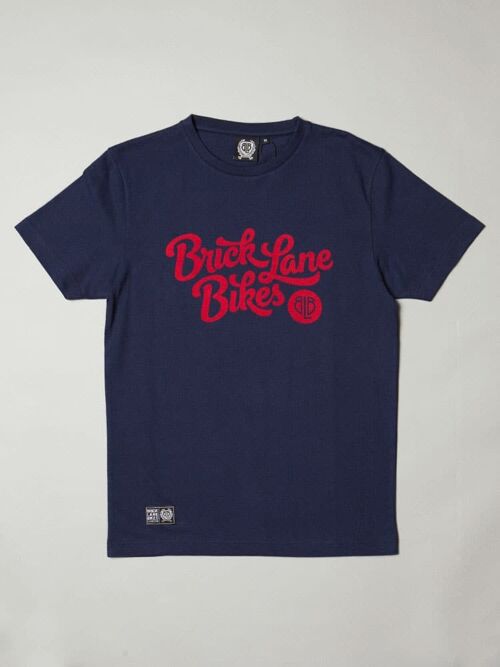 BLB FLOCK SCRIPT T-Shirt Navy – For Him