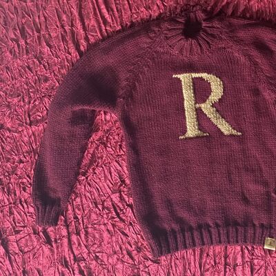 Maglione fatto a mano per bambini Weasley GARNET Natale Harry Potter