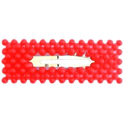 Barrette bulles orange fluo