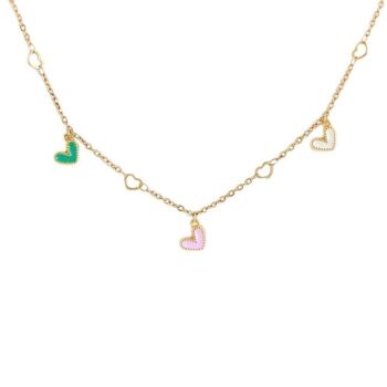 Collier coeurs pastels 2