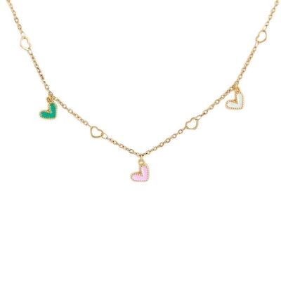 Necklace pastel hearts